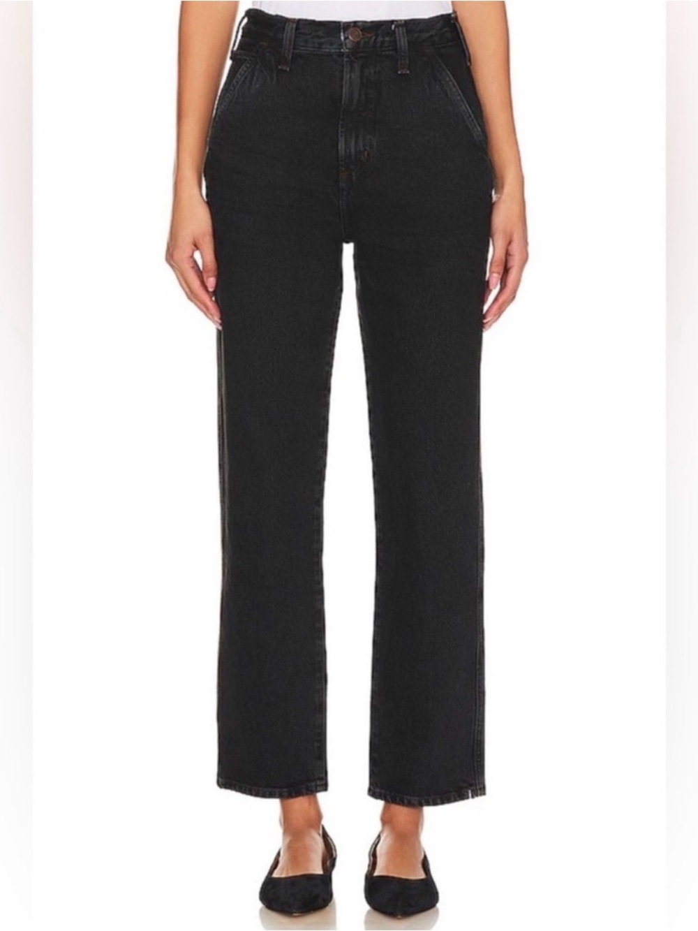 NWT Agolde Cooper Straight Leg Jeans 33 Black Grey High Waist